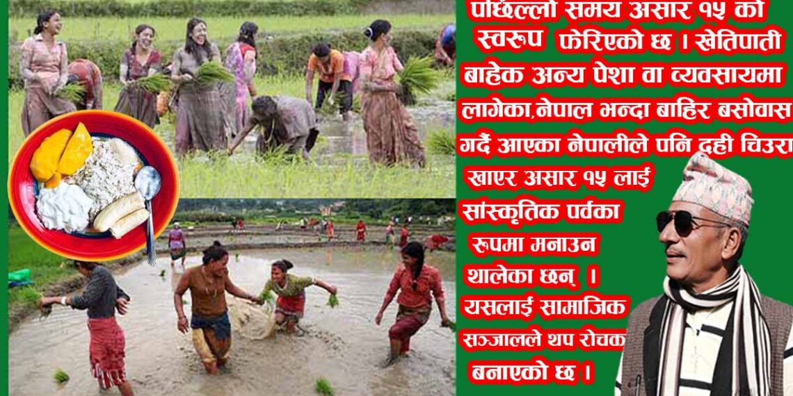 असार १५ मा दही चिउराको महत्व
